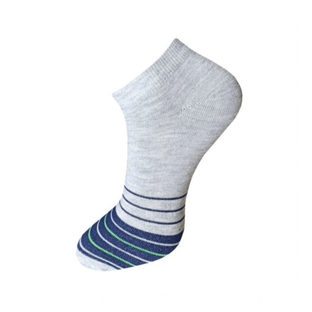 Clasymist 3_Pair Set Unisex Casual Cotton Striped Ankle Length Socks (Multicolor)