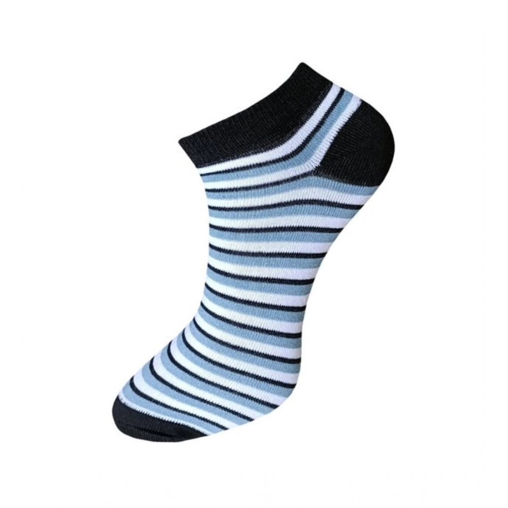 Clasymist 3_Pair Set Unisex Casual Cotton Striped Ankle Length Socks (Multicolor)