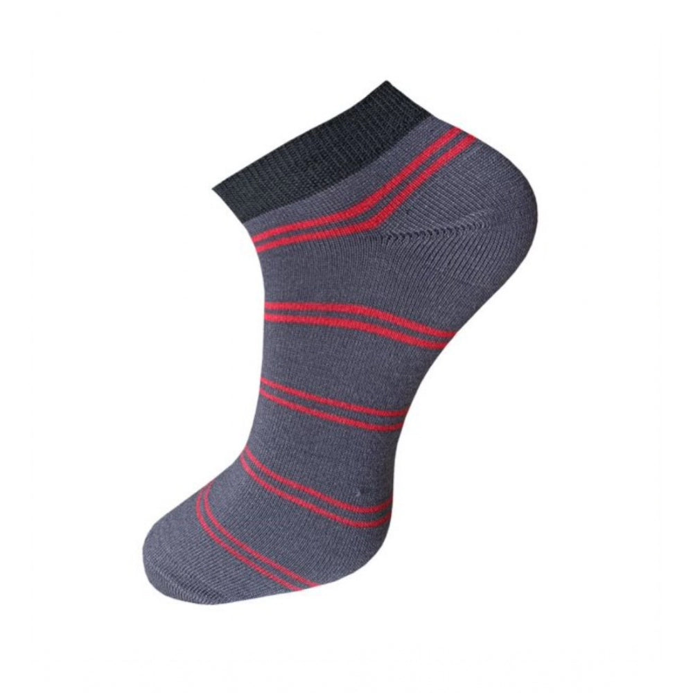 Clasymist 3_Pair Set Unisex Casual Cotton Striped Ankle Length Socks (Multicolor)