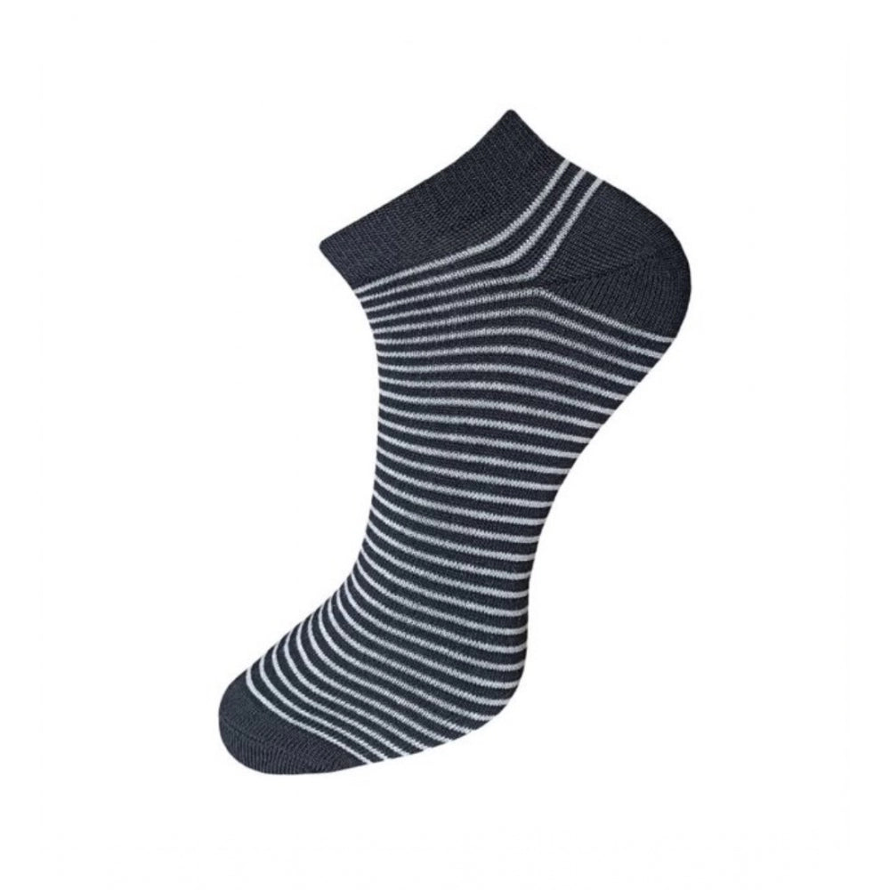 Clasymist 3_Pair Set Unisex Casual Cotton Striped Ankle Length Socks (Multicolor)