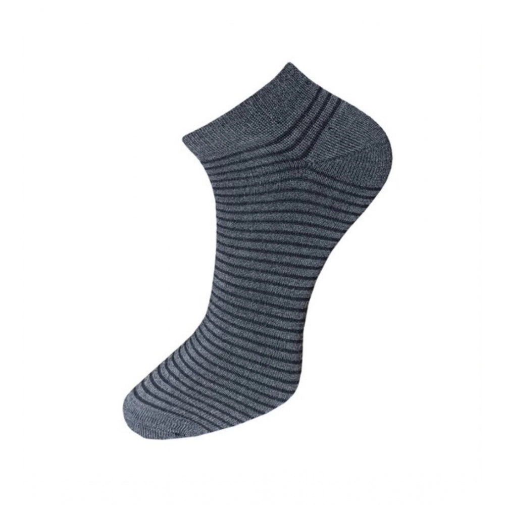 Clasymist 3_Pair Set Unisex Casual Cotton Striped Ankle Length Socks (Multicolor)