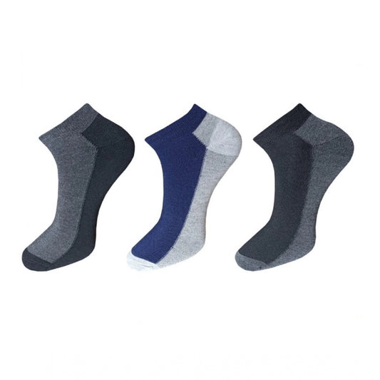 Clasymist 3_Pair Set Unisex Casual Cotton Solid Ankle Length Socks (Multicolor)