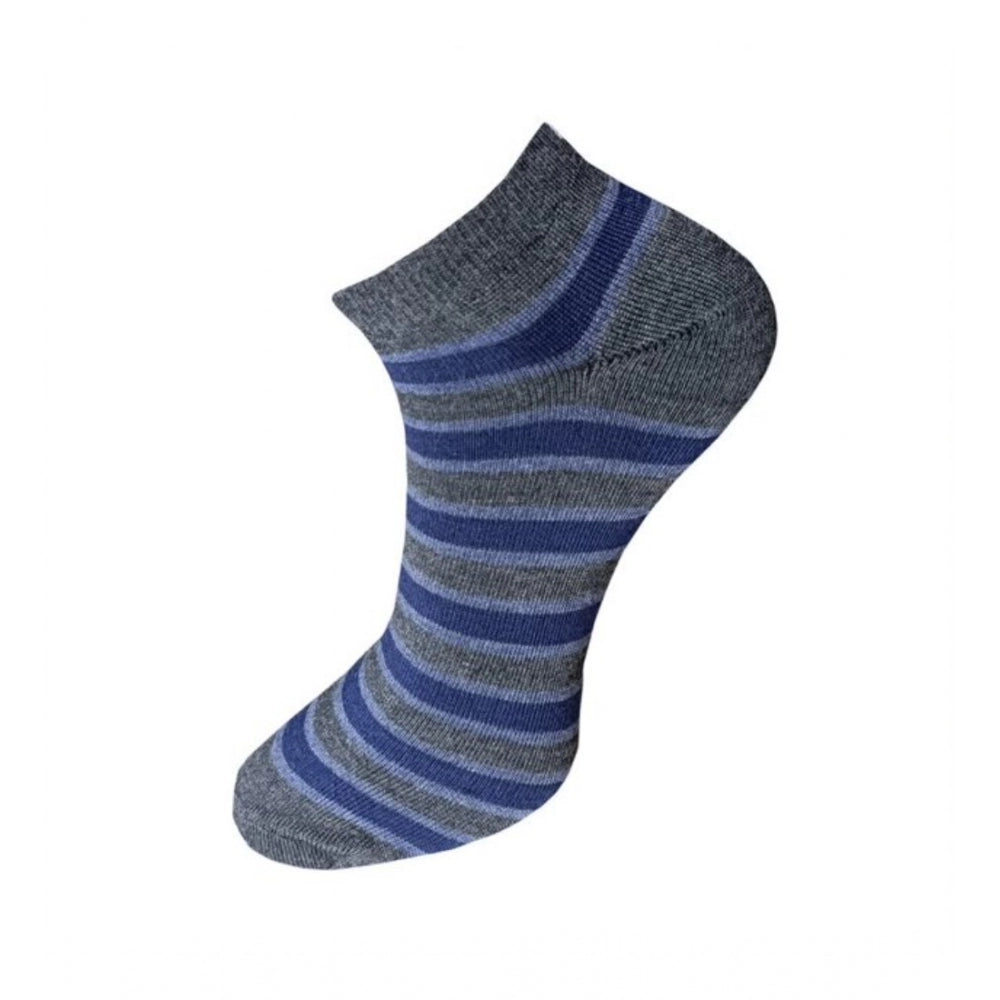 Clasymist 3_Pair Set Unisex Casual Cotton Striped Ankle Length Socks (Multicolor)