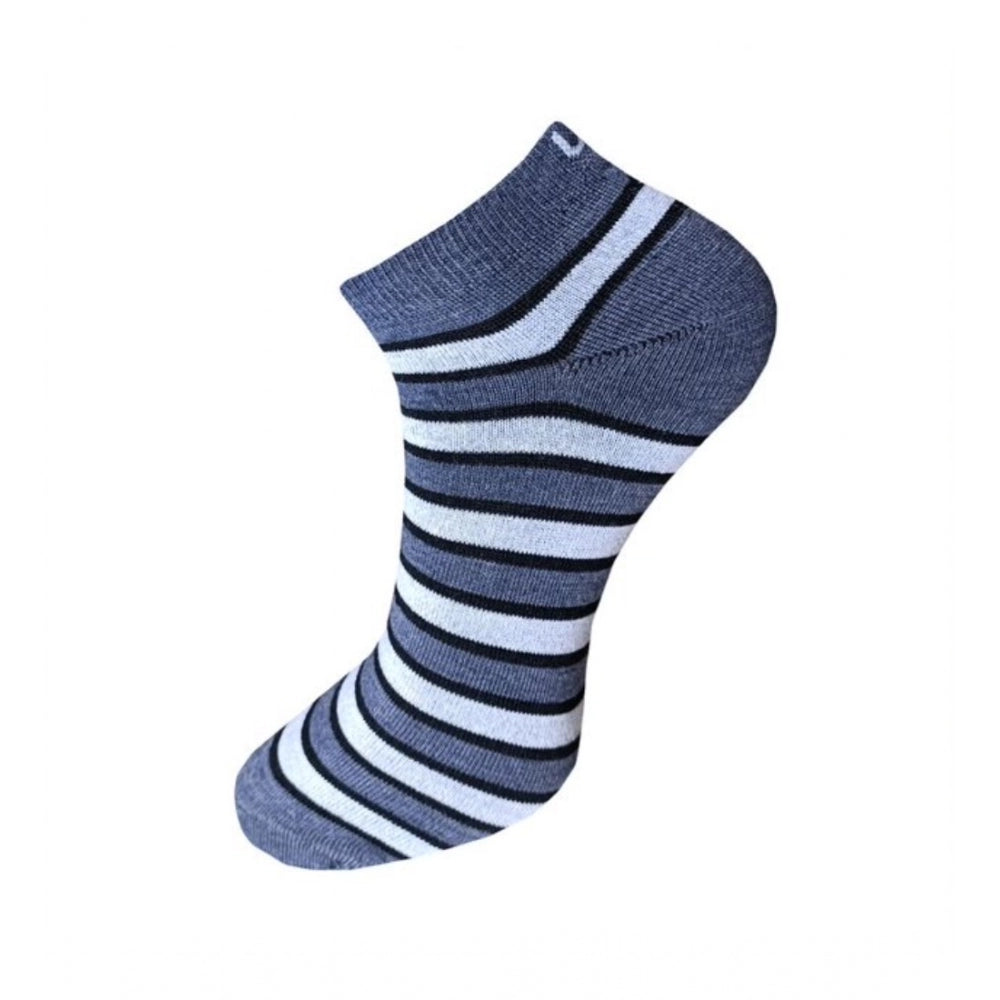 Clasymist 3_Pair Set Unisex Casual Cotton Striped Ankle Length Socks (Multicolor)