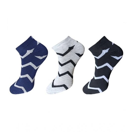 Clasymist 3_Pair Set Unisex Casual Cotton Printed Ankle Length Socks (Multicolor)