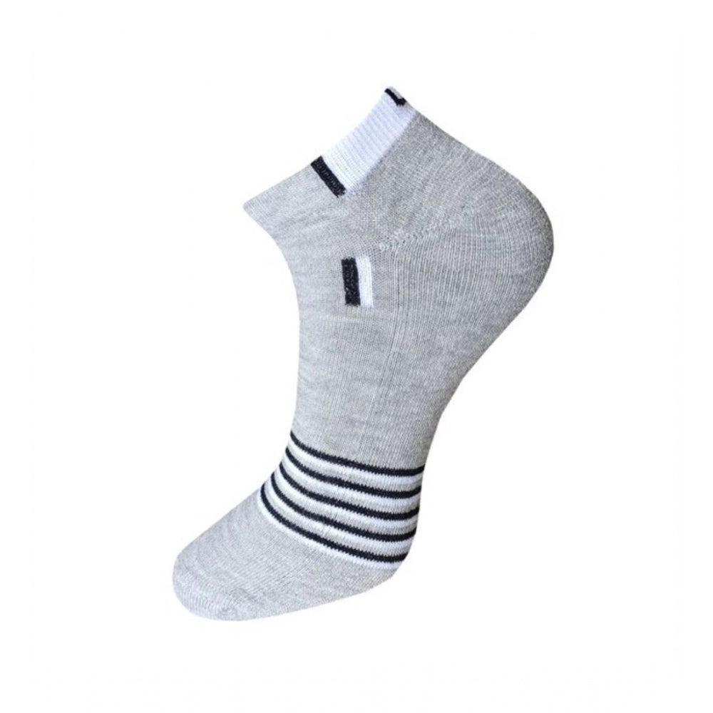 Clasymist 3_Pair Set Unisex Casual Cotton Striped Ankle Length Socks (Multicolor)