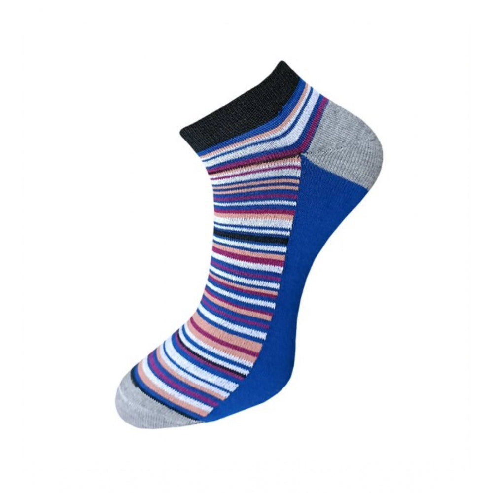 Clasymist 3_Pair Set Unisex Casual Cotton Striped Ankle Length Socks (Multicolor)