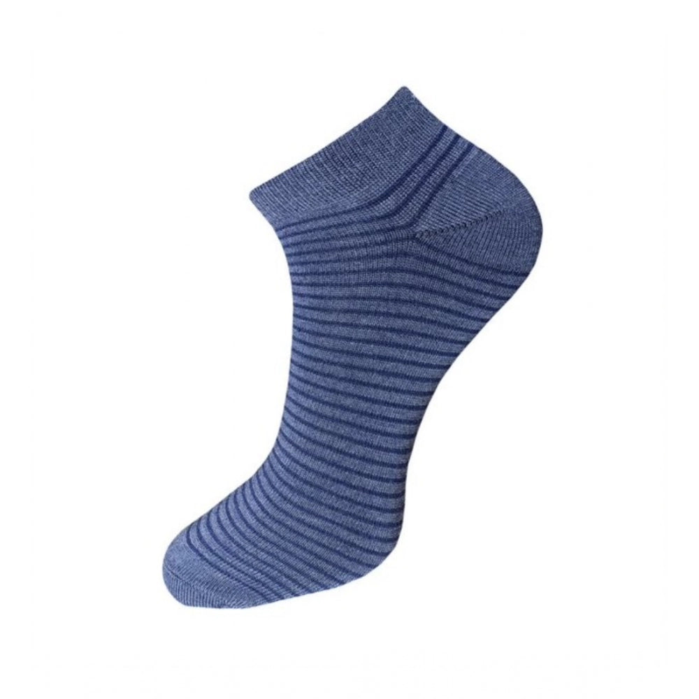 Clasymist 3_Pair Set Unisex Casual Cotton Striped Ankle Length Socks (Multicolor)