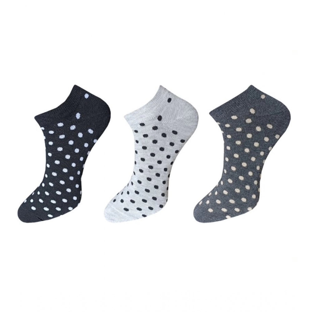 Clasymist 3_Pair Set Unisex Casual Cotton Printed Ankle Length Socks (Multicolor)