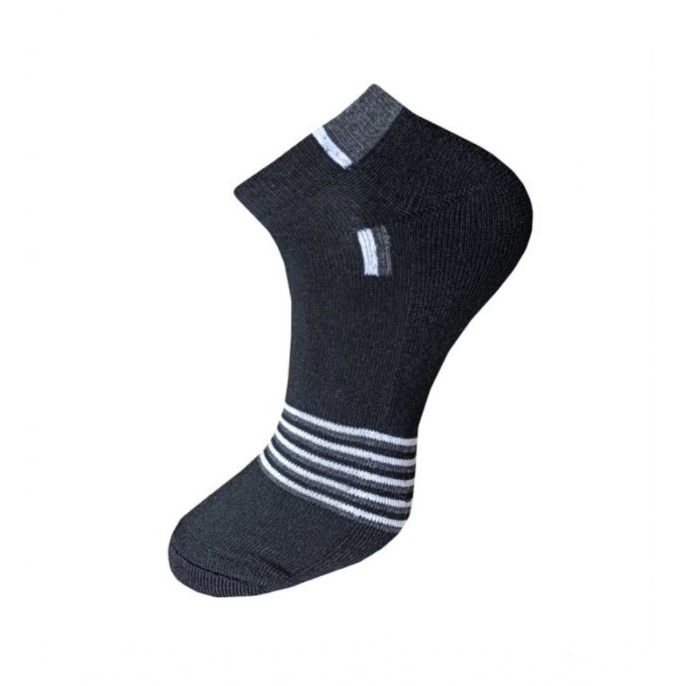 Clasymist 3_Pair Set Unisex Casual Cotton Striped Ankle Length Socks (Multicolor)