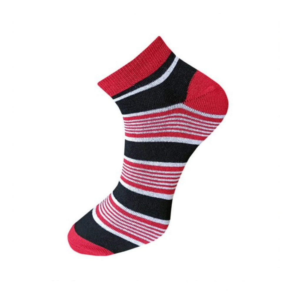 Clasymist 3_Pair Set Unisex Casual Cotton Striped Ankle Length Socks (Multicolor)