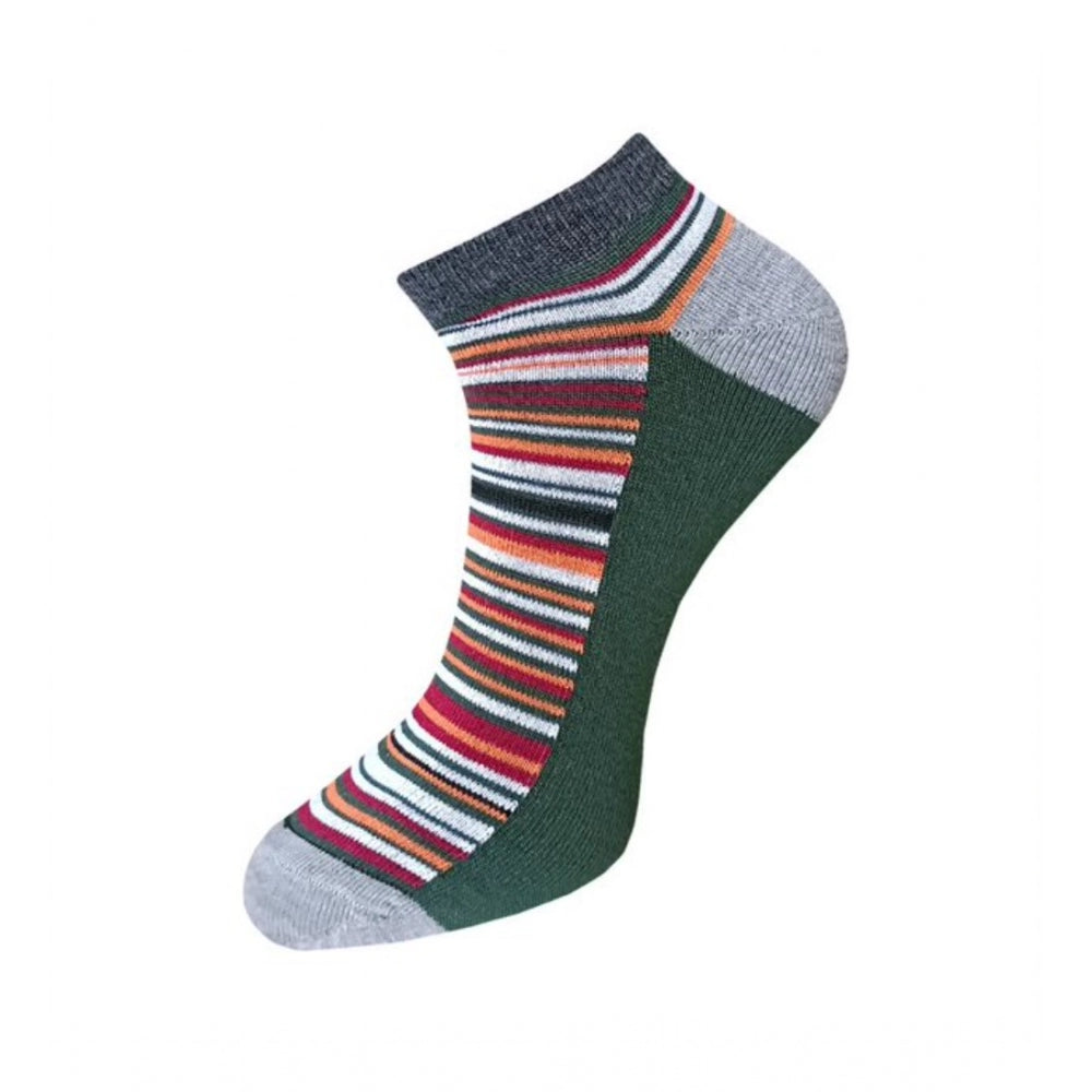 Clasymist 3_Pair Set Unisex Casual Cotton Striped Ankle Length Socks (Multicolor)