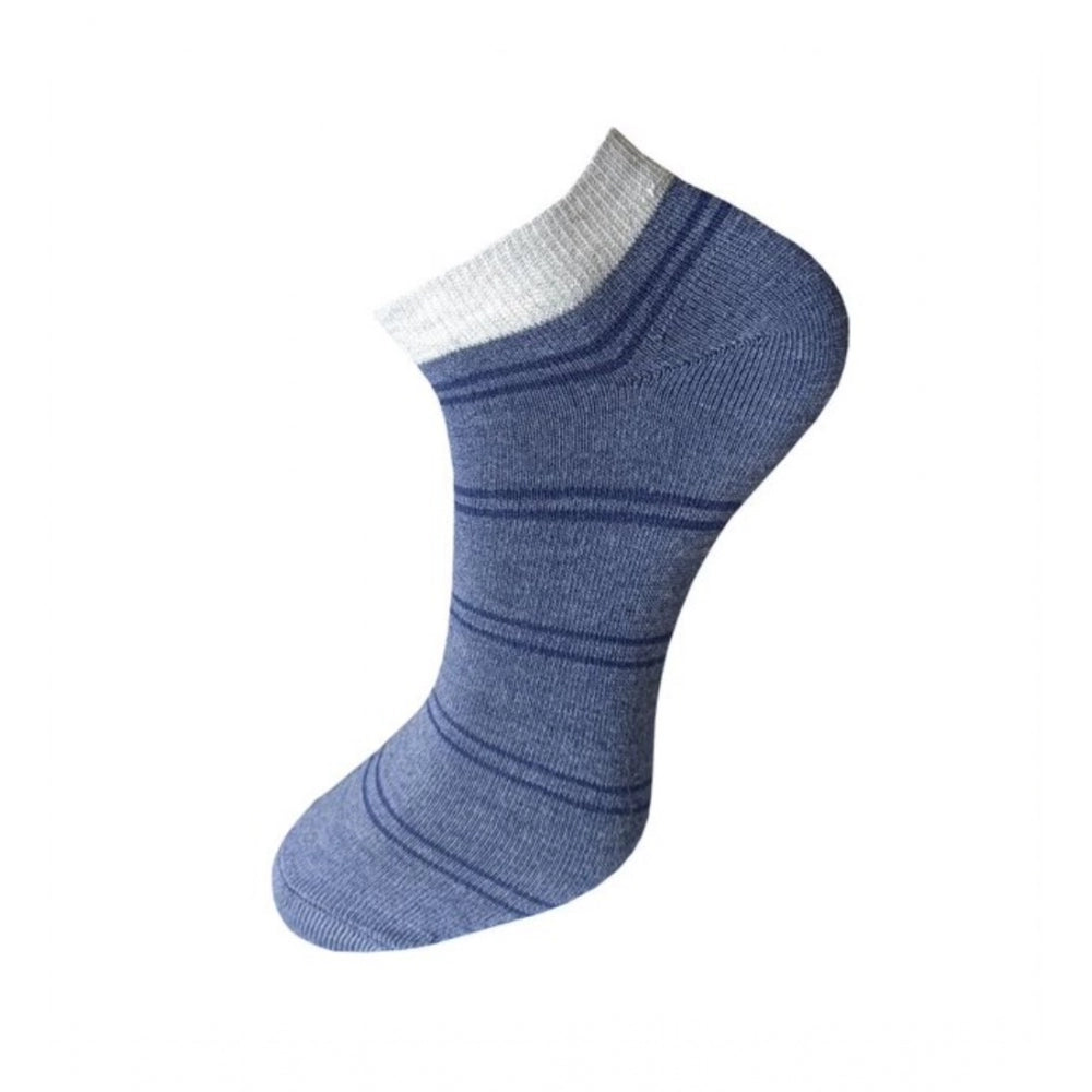 Clasymist 3_Pair Set Unisex Casual Cotton Striped Ankle Length Socks (Multicolor)