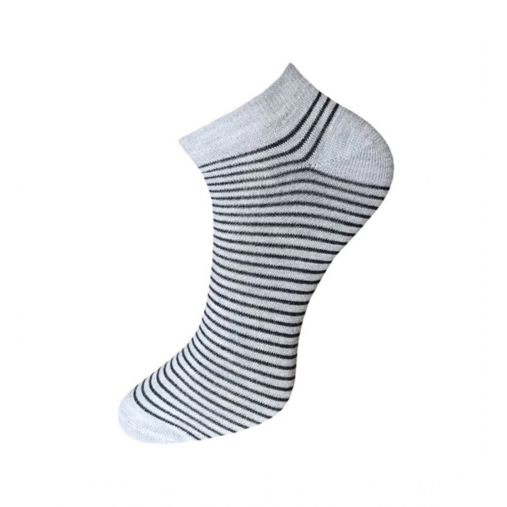 Clasymist 3_Pair Set Unisex Casual Cotton Striped Ankle Length Socks (Multicolor)