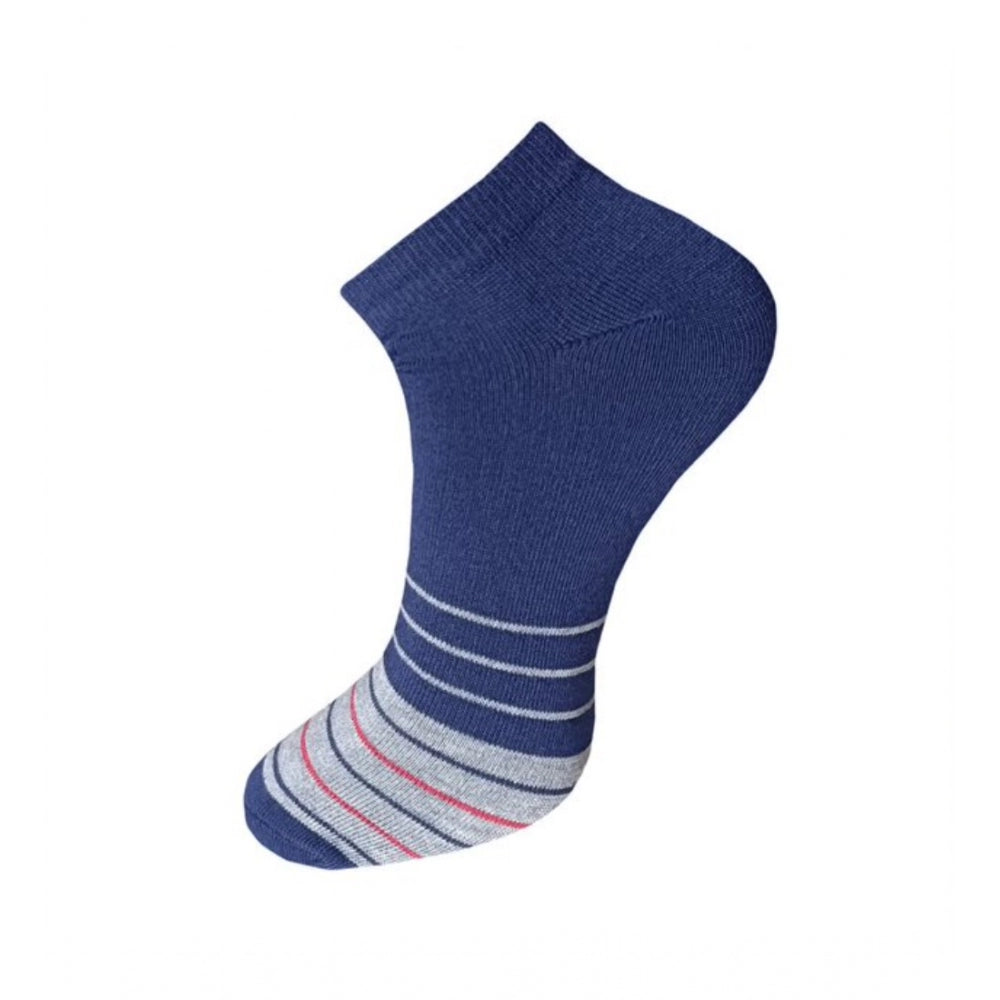 Clasymist 3_Pair Set Unisex Casual Cotton Striped Ankle Length Socks (Multicolor)