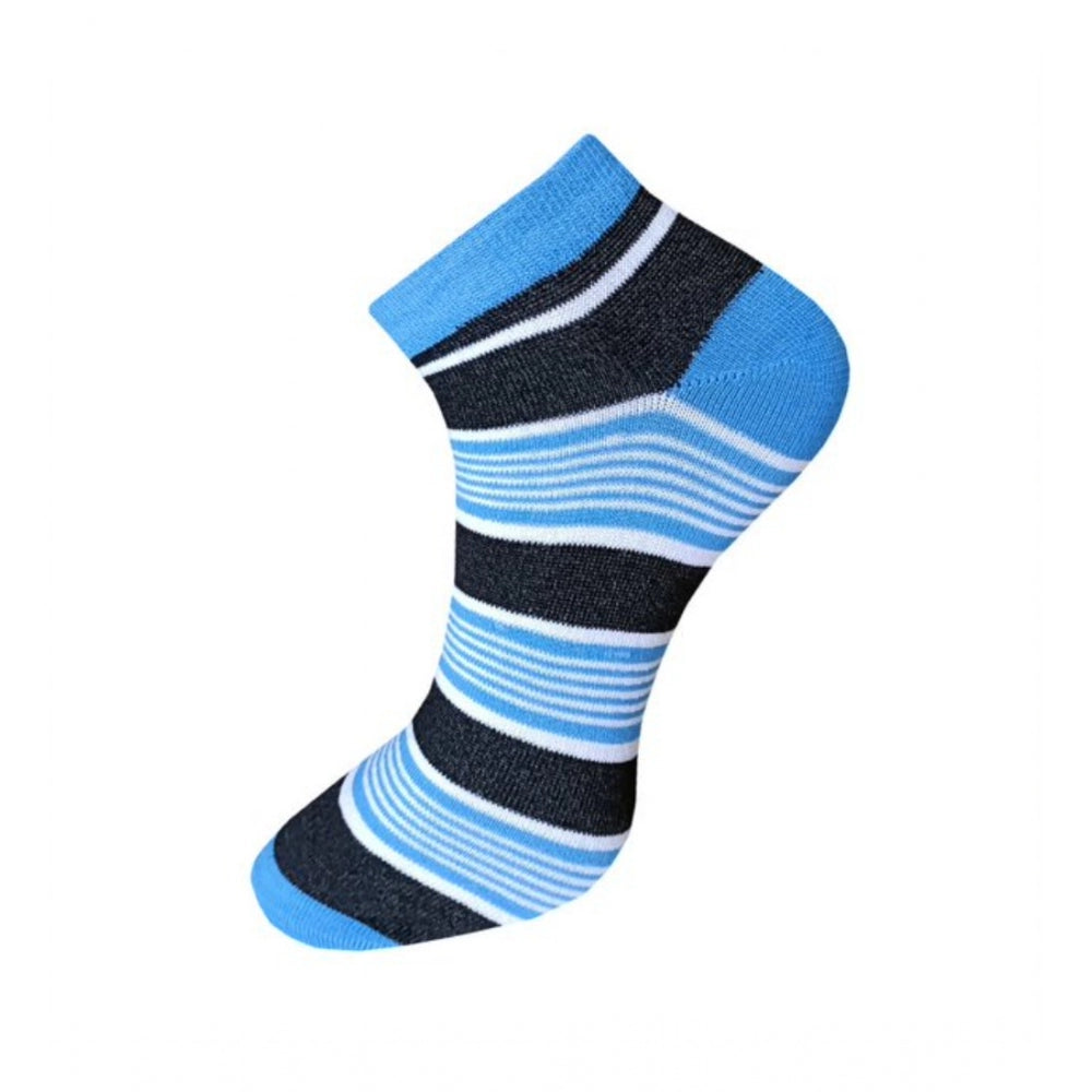 Clasymist 3_Pair Set Unisex Casual Cotton Striped Ankle Length Socks (Multicolor)