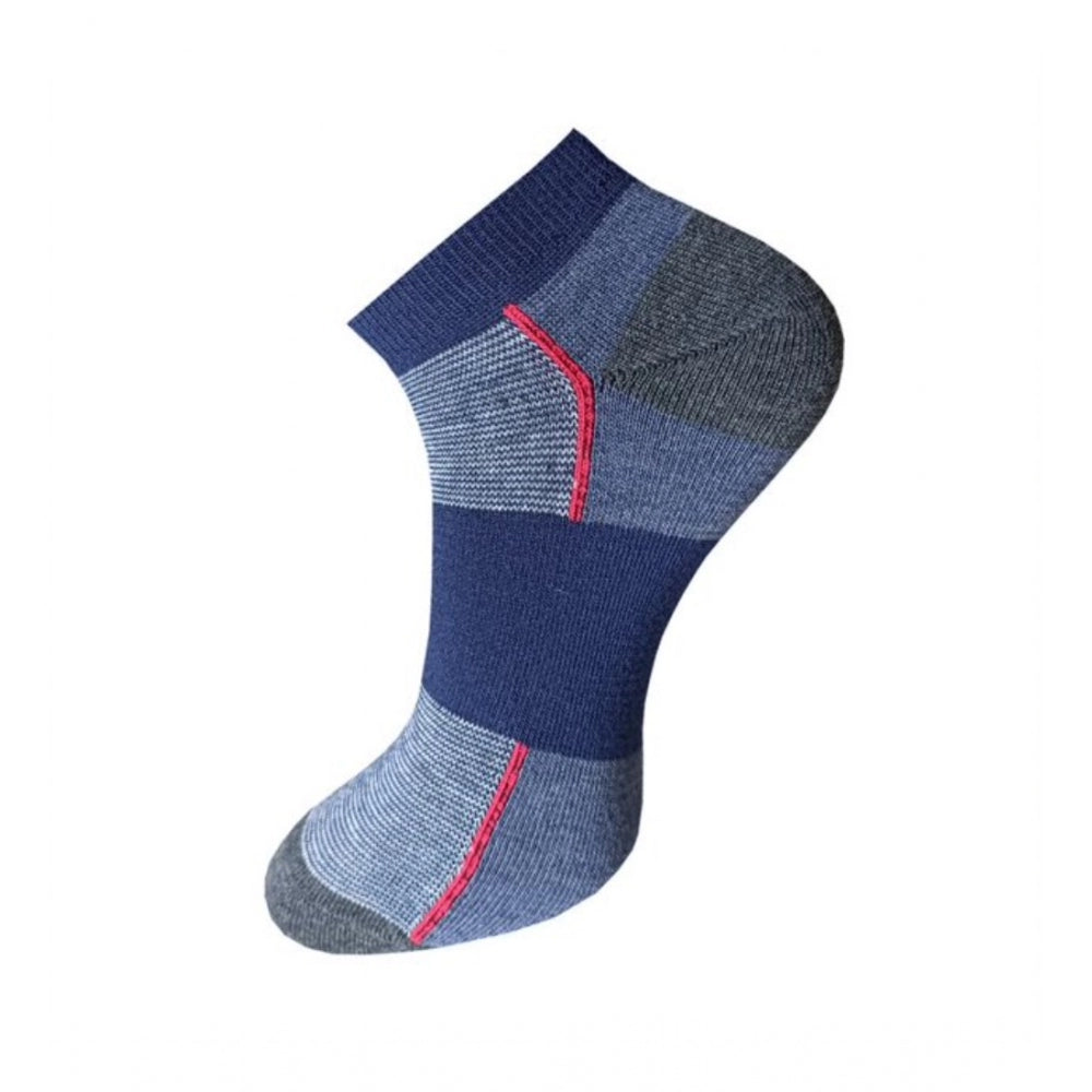 Clasymist 3_Pair Set Unisex Casual Cotton Striped Ankle Length Socks (Multicolor)