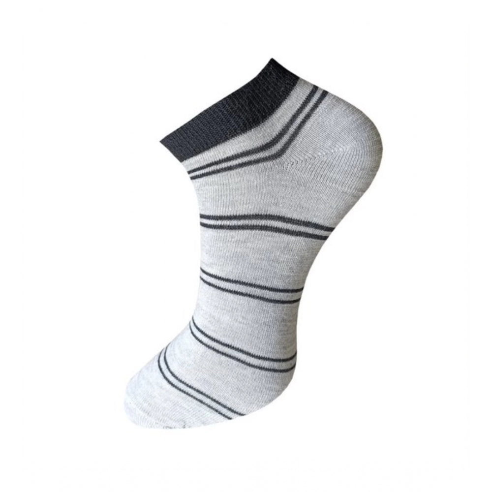 Clasymist 3_Pair Set Unisex Casual Cotton Striped Ankle Length Socks (Multicolor)