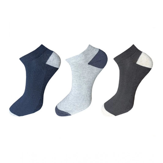 Clasymist 3_Pair Set Unisex Casual Cotton Solid Ankle Length Socks (Multicolor)