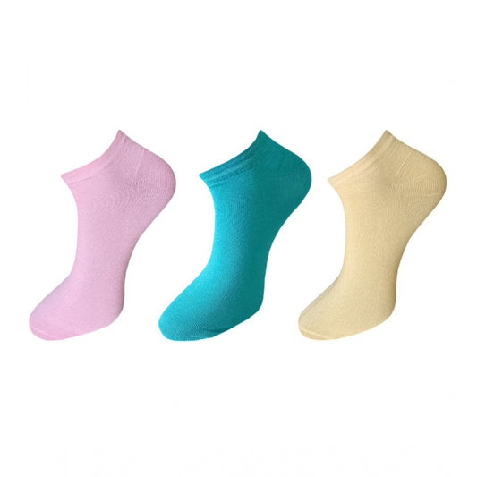 Clasymist 3_Pair Set Unisex Casual Cotton Solid Ankle Length Socks (Multicolor)