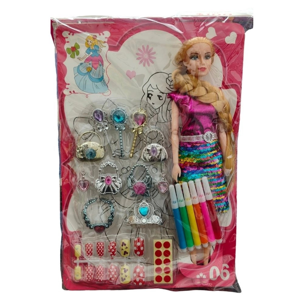 Clasymist Barbie Doll With Jewellery Set |   Rubber  |   Toys| 1+ Years