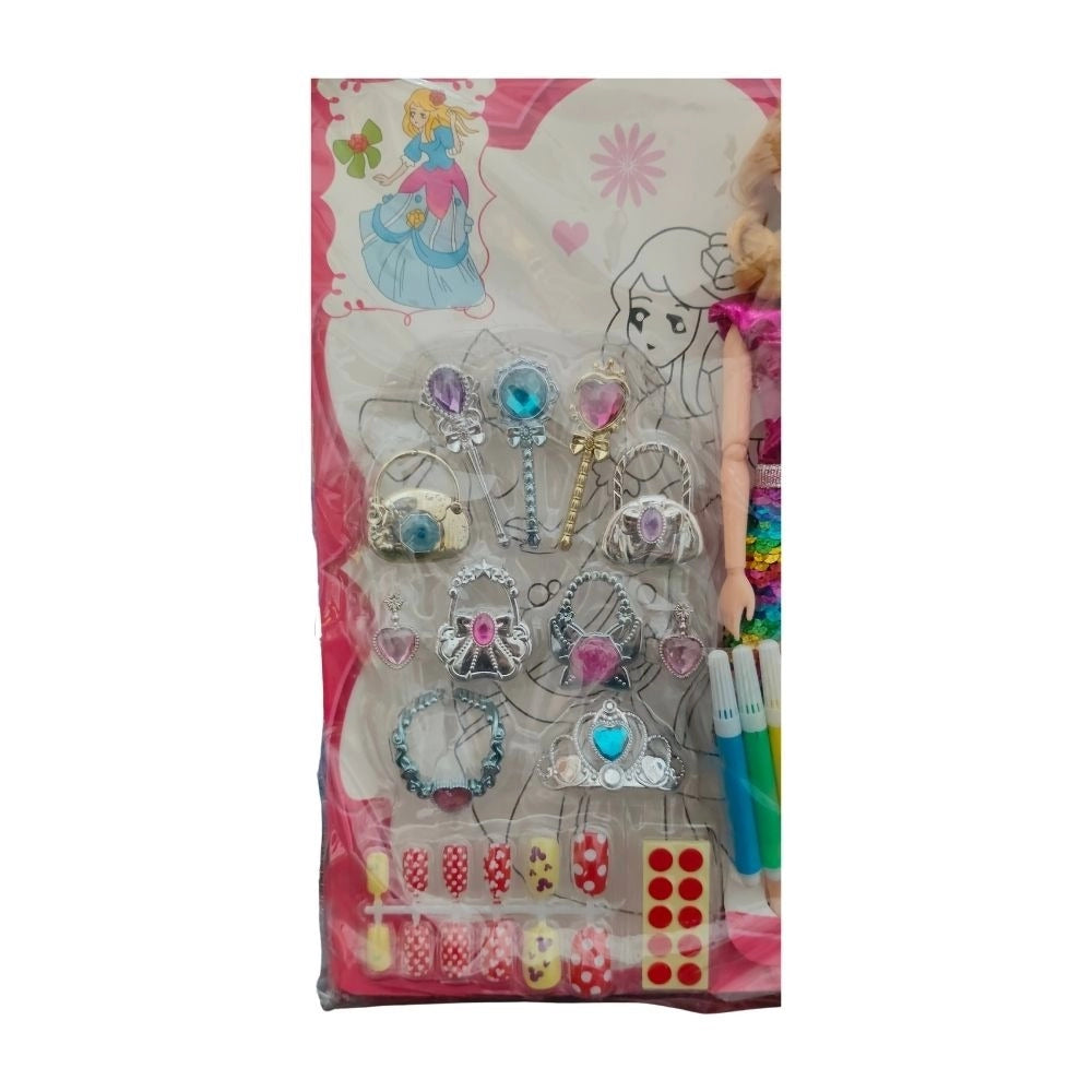 Clasymist Barbie Doll With Jewellery Set |   Rubber  |   Toys| 1+ Years