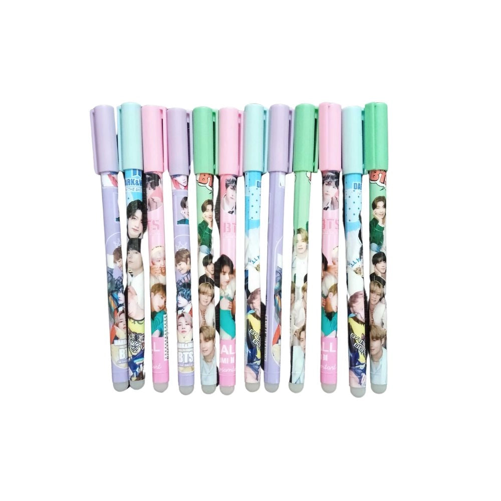 Clasymist 12_Pcs Set BTS Theme Reusable Pencil  | Plastic, Metal | Stationery | 3+ Years