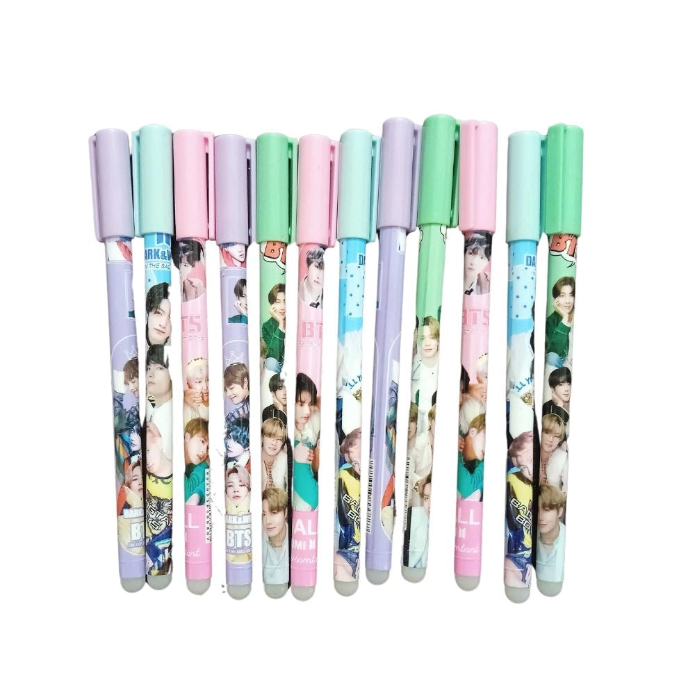 Clasymist 12_Pcs Set BTS Theme Reusable Pencil  | Plastic, Metal | Stationery | 3+ Years