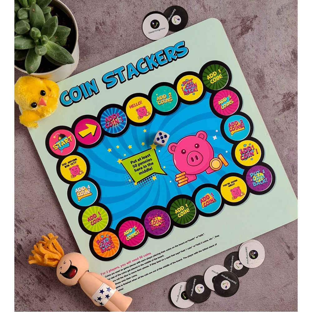 Clasymist Coin stacker Wooden Board Game Toys (MultiColor)