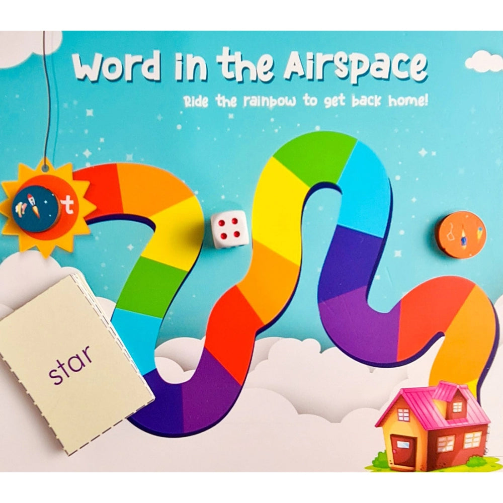 Clasymist Words in the Air Space Wooden Board Game Toys (MultiColor)