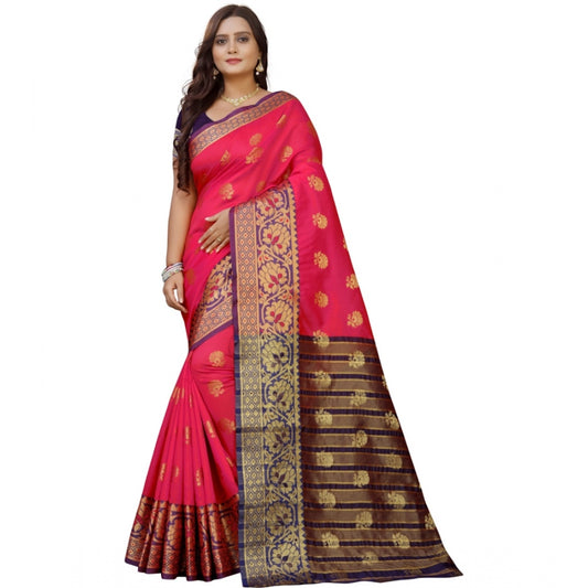 Clasymist Women's Silk Blend Woven Saree With Unstitched Blouse 5.5Mtr (Multicolor)