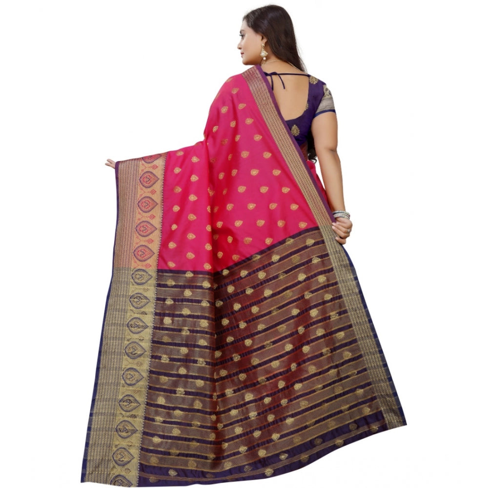 Clasymist Women's Silk Blend Woven Saree With Unstitched Blouse 5.5Mtr (Multicolor)