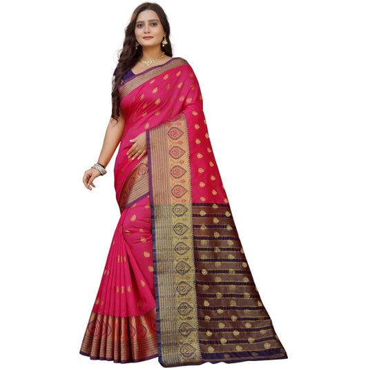 Clasymist Women's Silk Blend Woven Saree With Unstitched Blouse 5.5Mtr (Multicolor)