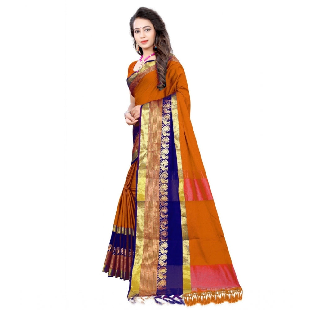 Clasymist Women's Jacquard Woven Saree With Unstitched Blouse 5.5Mtr (Multicolor)