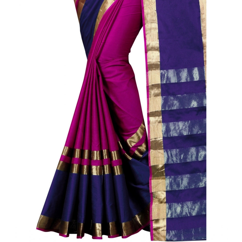 Clasymist Women's Jacquard Woven Saree With Unstitched Blouse 5.5Mtr (Purple)