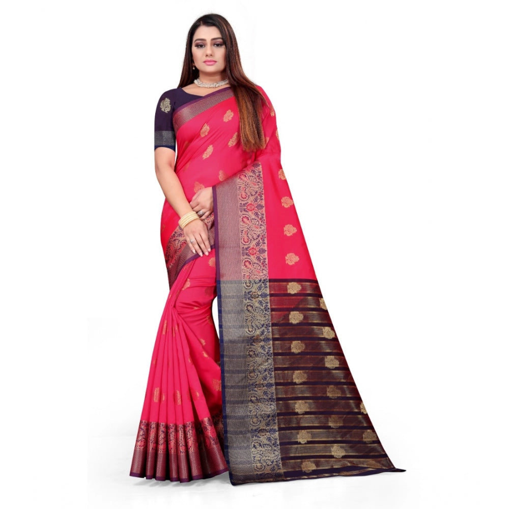 Clasymist Women's Silk Blend Woven Saree With Unstitched Blouse 5.5Mtr (Multicolor)