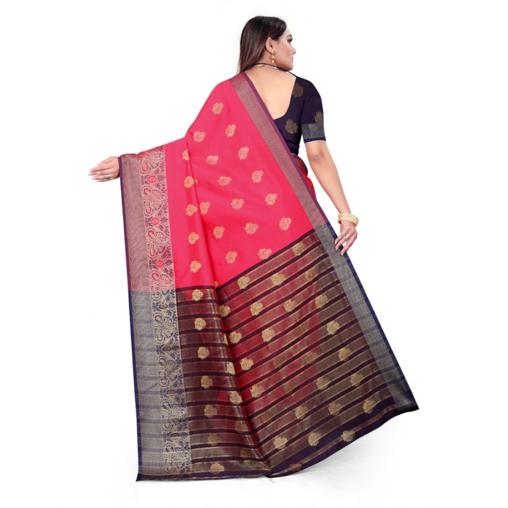 Clasymist Women's Silk Blend Woven Saree With Unstitched Blouse 5.5Mtr (Multicolor)