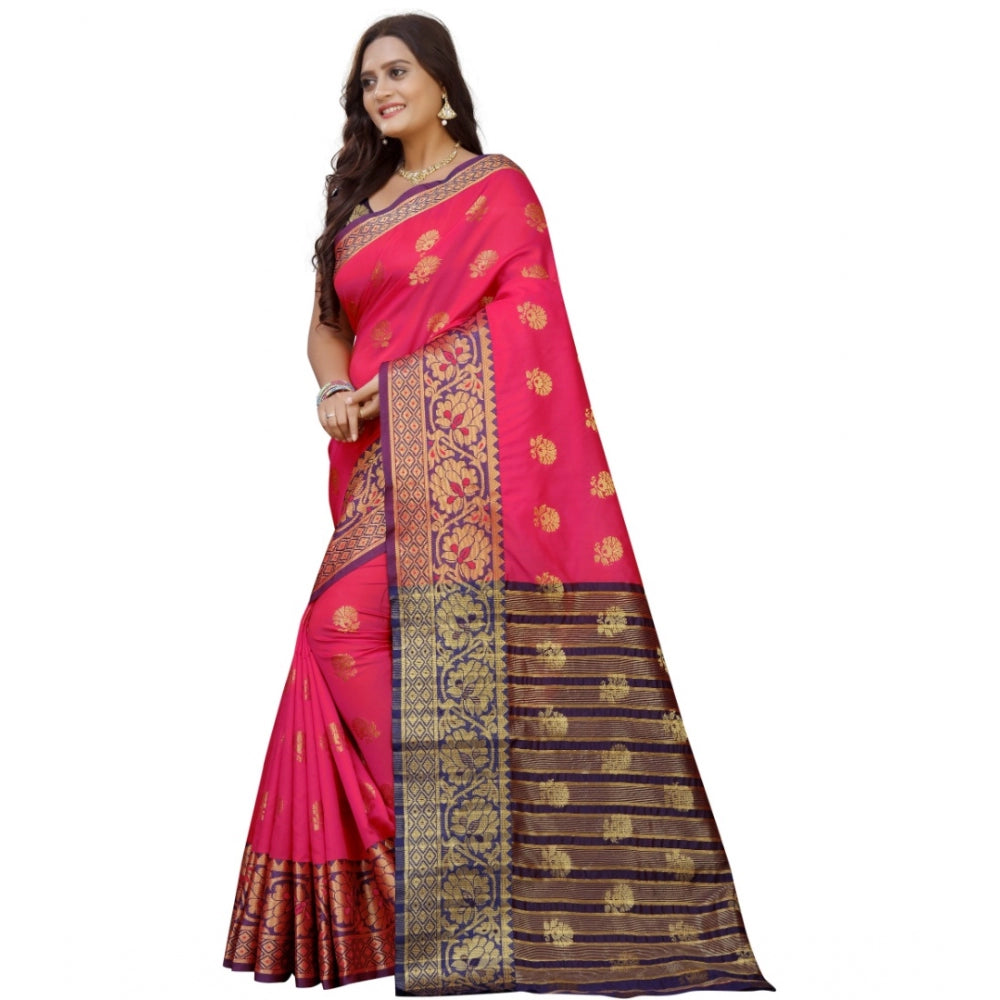 Clasymist Women's Silk Blend Woven Saree With Unstitched Blouse 5.5Mtr (Multicolor)