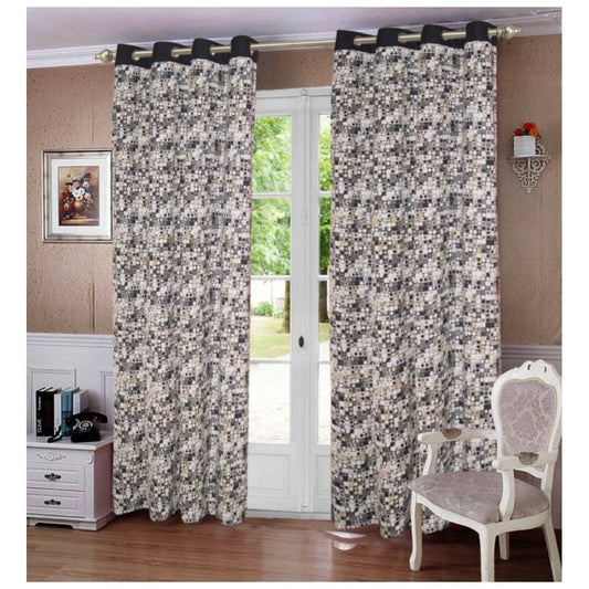 Clasymist Cotton Printed Curtains (Multicolor, Size: 54x90 In)