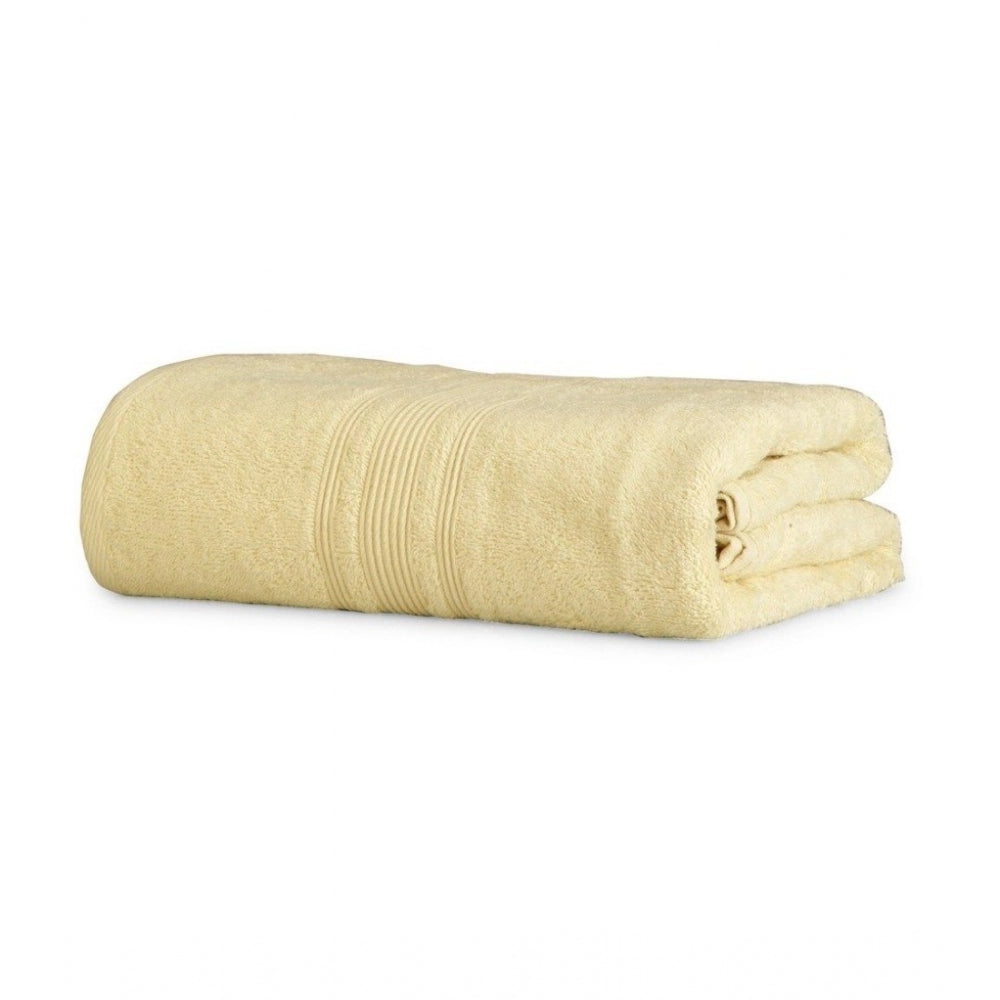 Clasymist Cotton Solid Bath Towels (Cream, Size: 35x71 In)