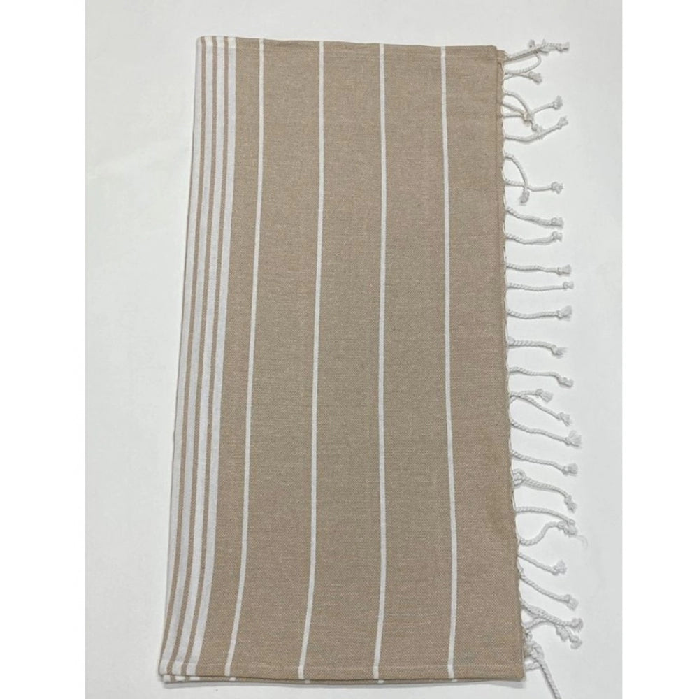 Clasymist Cotton Striped Bath Towels (Cream, Size: 30x59 In)