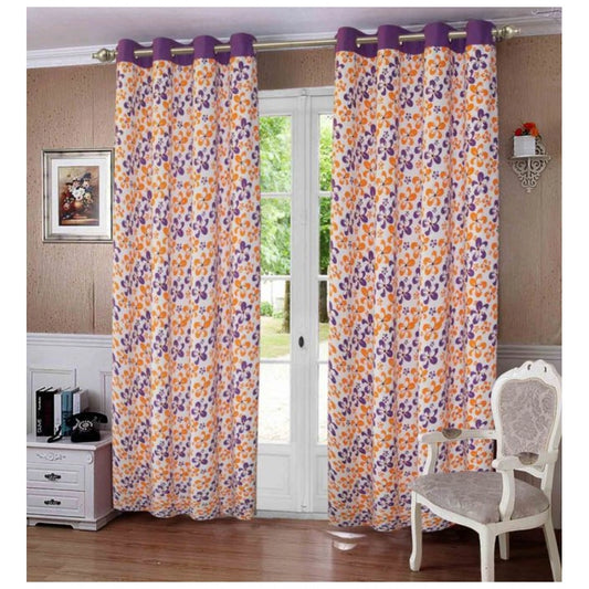 Clasymist Cotton Printed Curtains (Multicolor, Size: 54x90 In)