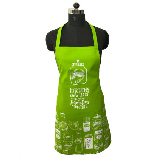 Clasymist Cotton Printed Aprons (Green, Size: 24x32 In)