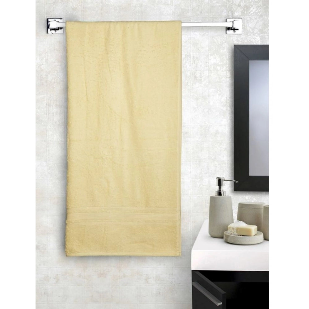 Clasymist Cotton Solid Bath Towels (Cream, Size: 35x71 In)