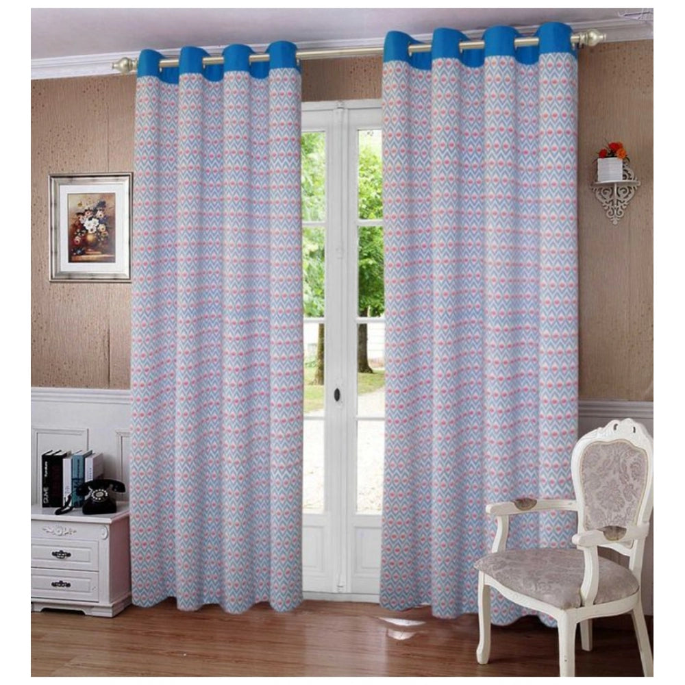 Clasymist Cotton Printed Curtains (Multicolor, Size: 54x90 In)