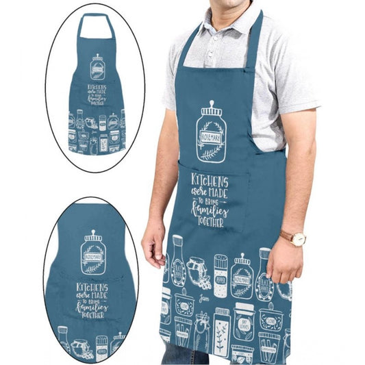 Clasymist Cotton Printed Aprons (Blue, Size: 24x31 In)