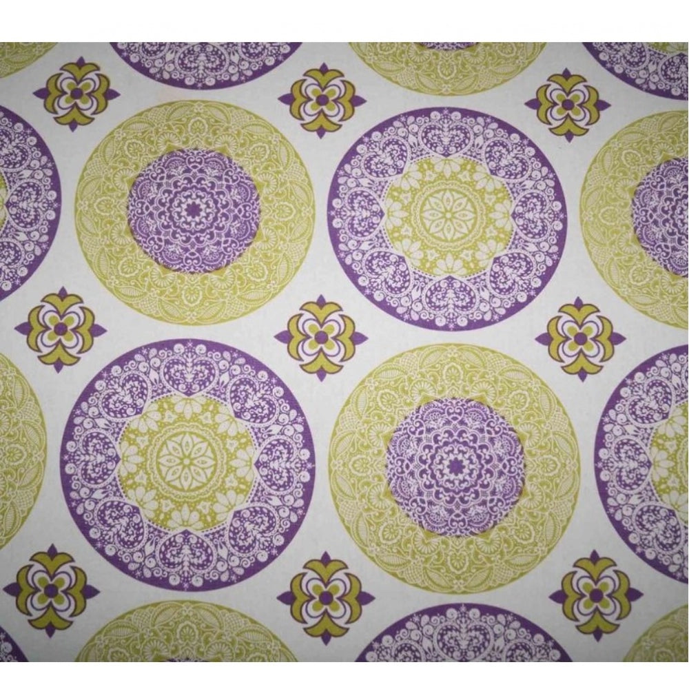 Clasymist Cotton Printed Curtains (Purple, Size: 54x90 In)