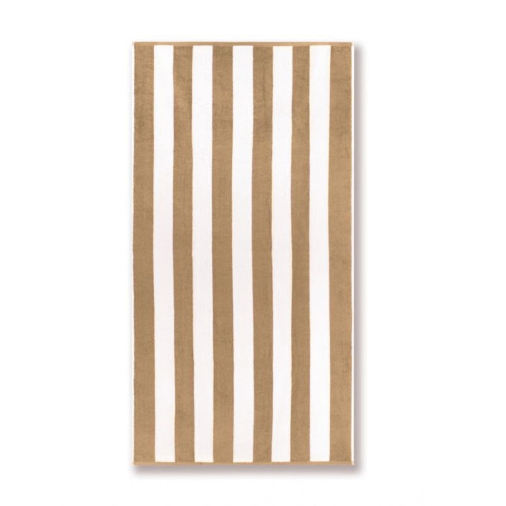 Clasymist Cotton Striped Bath Towels (Beige &amp; White, Size: 36x71 In)