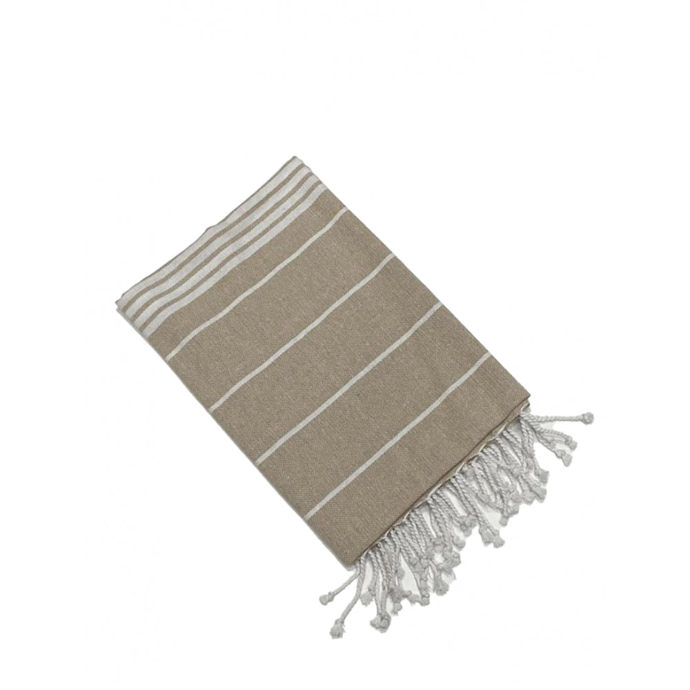 Clasymist Cotton Striped Bath Towels (Cream, Size: 30x59 In)