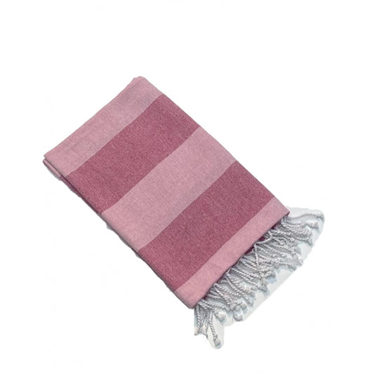 Clasymist Cotton Striped Bath Towels (Rose, Size: 30x59 In)